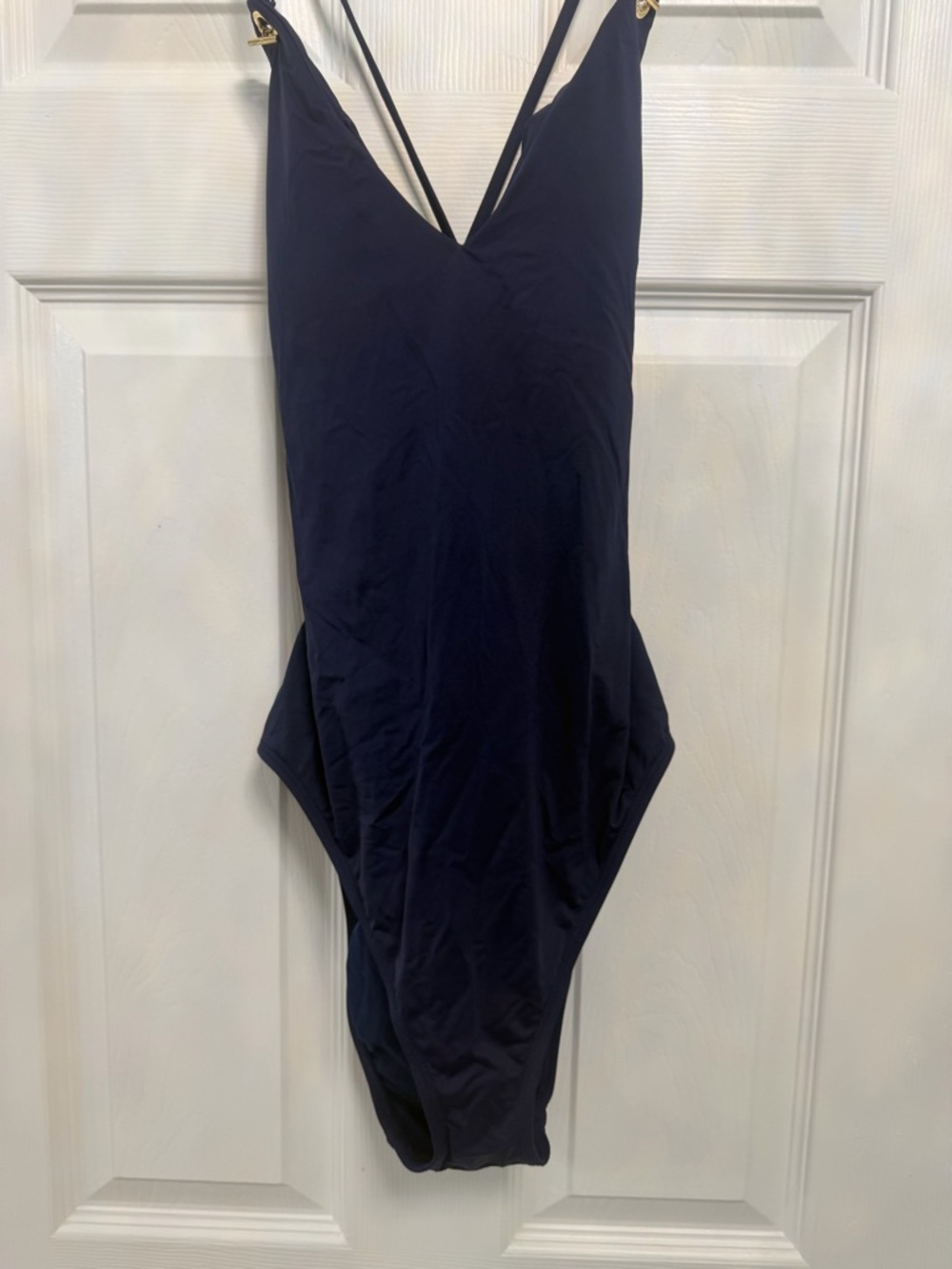 Lauren by Ralph Lauren Women’s  Navy One-Piece Swim Suit - Classic V-Neck - Picture 3 of 7